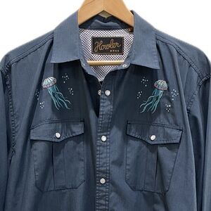 Howler Brothers Bros - Gaucho Snapshirt -Long Sleeve - Jellyfish - Pearl Snap- L